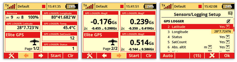 Elite Telemetry Sensor High Speed GPS w/Compass & Data Logger (Jeti EX, Graupner HoTT, Futaba S.Bus2)