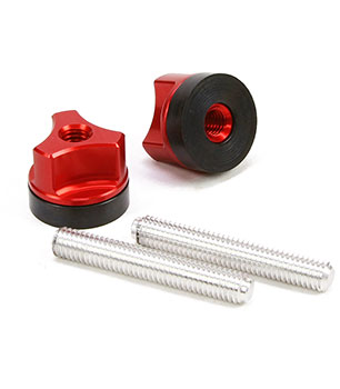 Wing Bolts/Wing Nuts Aluminum US 1/4-20 Red (2)