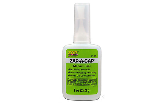 Zap CA Medium Glue 1/4-1/2-1-2-4 oz. (7g/14g/28g/56g/115g)