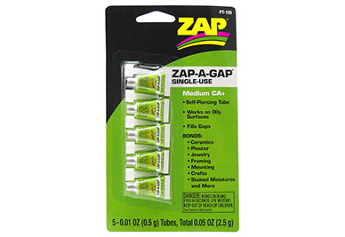 Zap CA Medium Glue Single Use Tubes 5g (5) PT-105