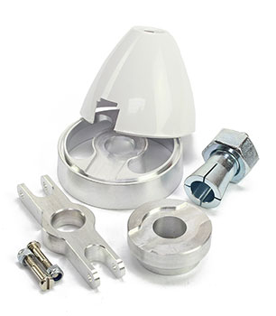 Aeronaut White Turbo Spinners, Yokes, Collets for 8/10mm Shafts