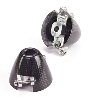 Click for larger photo RFM Carbon Fiber Offset Turbo Spinners for Folding Propellers