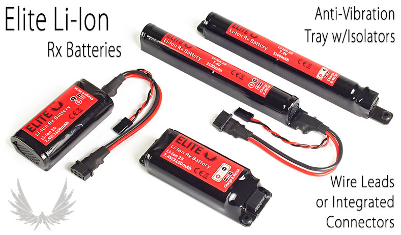 Elite Receiver Battery Pack 3100mAh 7.2V Li-Ion Compact Tray Slim