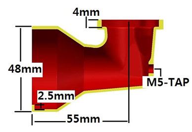 Air Intake Manifold for DA, DLE, MVVS, 3W 90D M (Blue, Red)