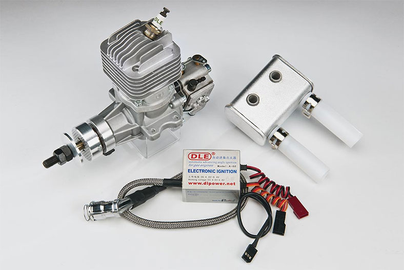 DLE RC Gas Engine DLE-20RA 20CC Gasoline W/ Electronic Igniton & Muffler 