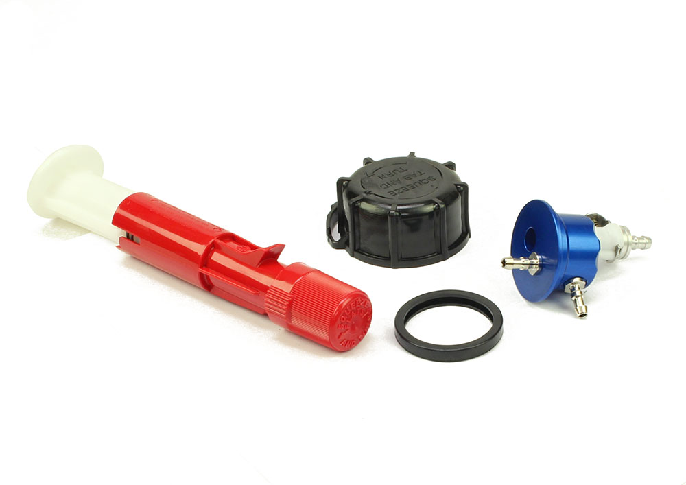 Fuel Jerry Can Refueling Cap System w/Fittings V2 (Red, Blue)