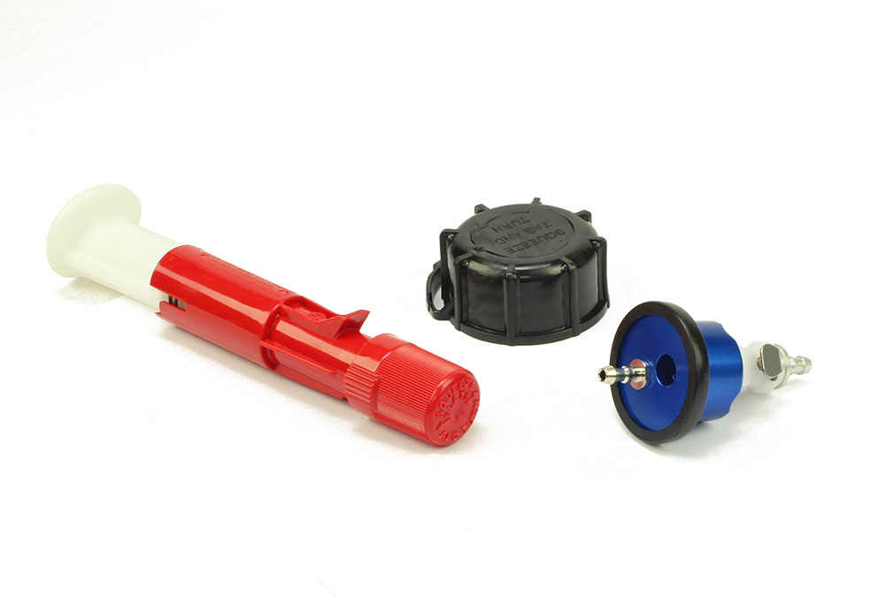 Fuel Jerry Can Refueling Cap System w/Fittings V2 (Red, Blue)