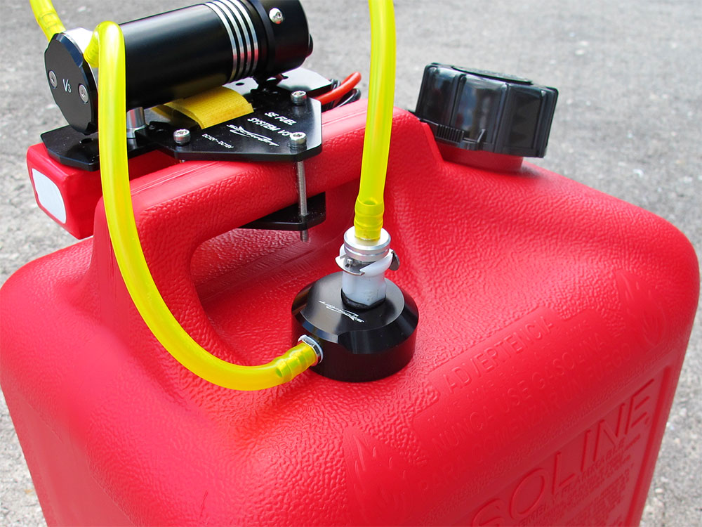 Fuel Jerry Can Refueling Cap System w/Fittings V3 (Red, Black)