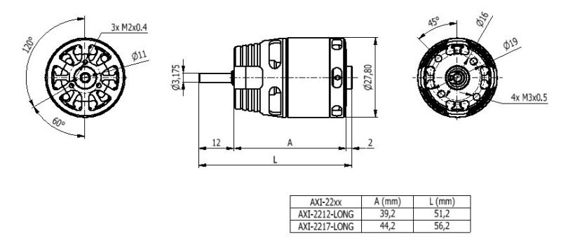 AXi 400 2212/20 Sailplane Outrunner Brushless Motor V2