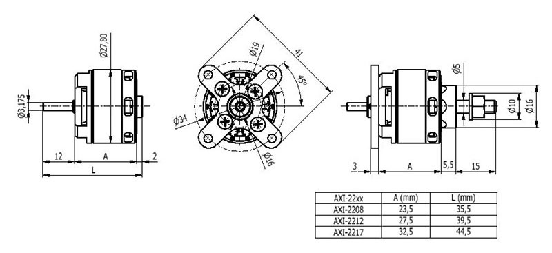 AXi 480 2217/20 Outrunner Brushless Motor V2