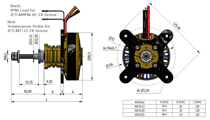 AXi 8112 3D Extreme Outrunner Brushless Motors w/Telemetry