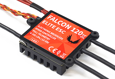 Elite Falcon 130HV 12S Opto Brushless ESC w/Telemetry, Prop Positioning, Freewheeling (Jeti EX, HoTT, S.Bus2)