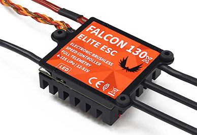 Elite Falcon 130HV 12S Opto Brushless ESC w/Telemetry, Prop Positioning, Freewheeling (Spektrum SRXL2)