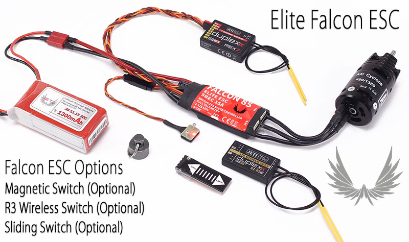 Elite Falcon 115HV/SB 12S/15A HD Acro Brushless ESC w/Telemetry, Fan & Advance Features (Jeti EX, HoTT, S.Bus2)