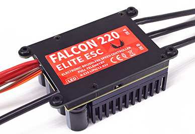 Elite Falcon 220HV 12S Opto Brushless ESC w/Telemetry & Advance Features (Jeti EX, HoTT, S.Bus2)