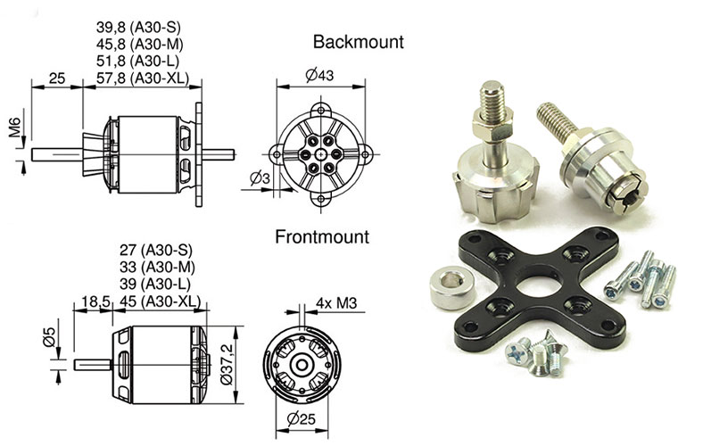Hacker A30 14L Outrunner Brushless Motor V4
