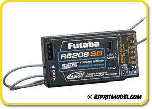 Futaba 2.4Ghz T8FGAS/FGHS Super, Rx R6208SB High Voltage