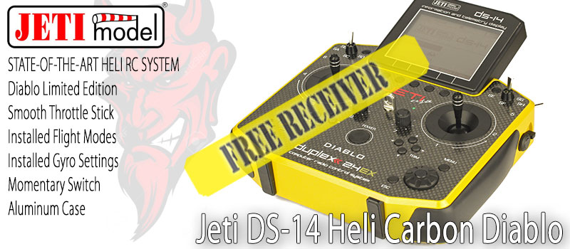 Jeti Duplex DS-14 Heli Carbon Diablo 2.4GHz w/Telemetry Transmitter Only Radio