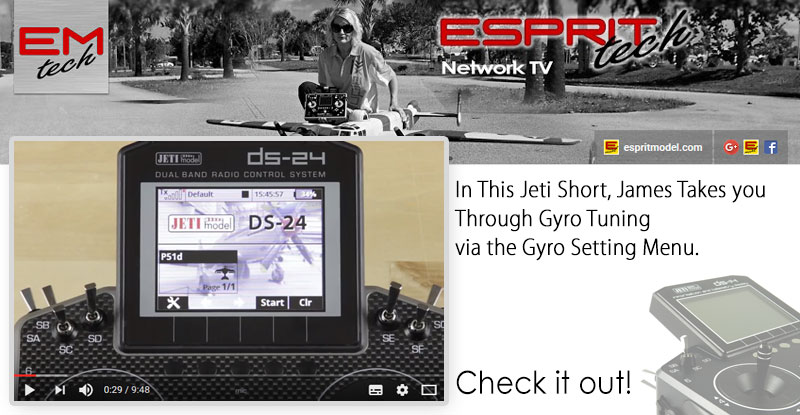 In This Jeti Short, James Takes you Through Gyro Tuning via the Gyro Setting Menu.