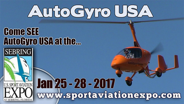 Sport Aviation Expo, Sebring, Florida, January 25-28, 2017 (Booth 218)