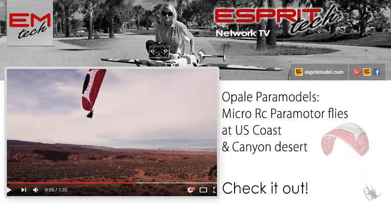 Micro Rc Paramotor flies at US Coast & Canyon desert
