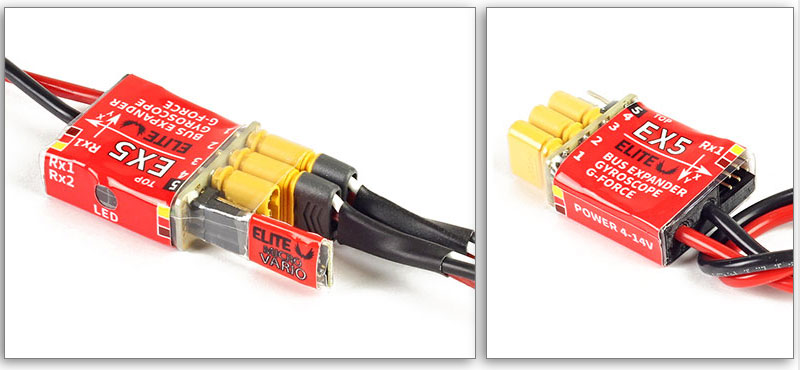 Elite EX5 Serial Bus Dual Input Servo Channel Expander w/G-Force, Temperature Sensors & Stabilization