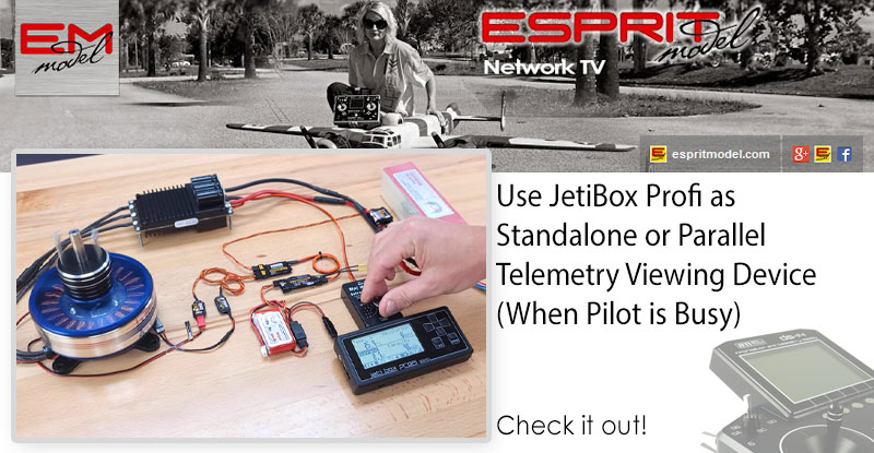 Use JetiBox Profi as Standalone or Parallel Telemetry Viewing Device (When Pilot is Busy)