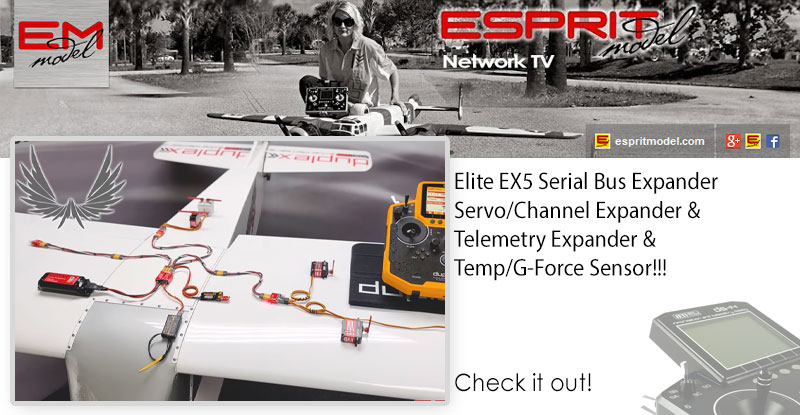 Elite EX5 Serial Bus Dual Input Servo Channel Expander w/G-Force, Temp Sensors & Stabilization