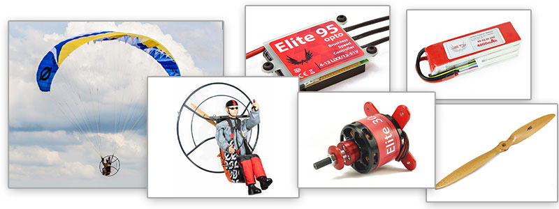 Click for larger photo Paramotor Tom & Hybrid 5.2/5.25m Combo Package
