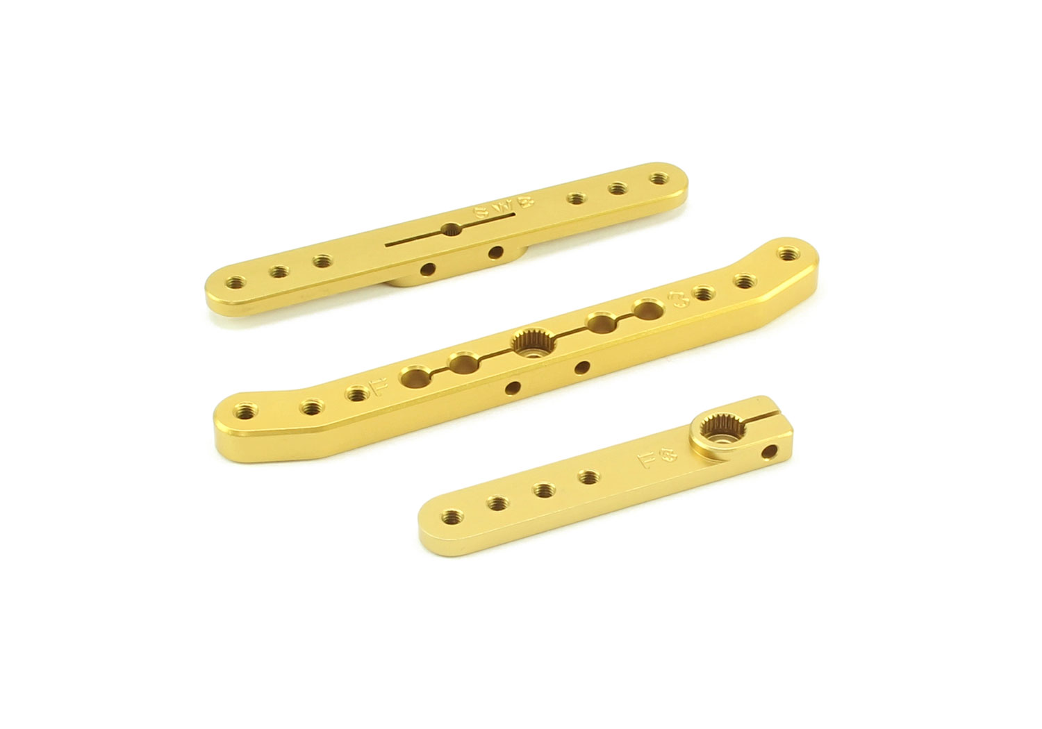 SWB DoubleLoc Servo Arms M3 (Futaba/Gold/25T/6mm)