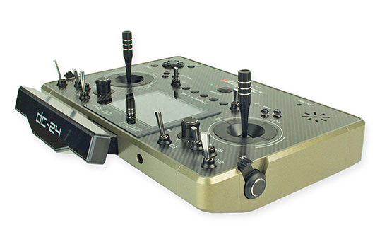 Click for larger photo Jeti Duplex DC-24 Carbon Titanium 2.4GHz/900MHz w/Telemetry Transmitter Only Radio