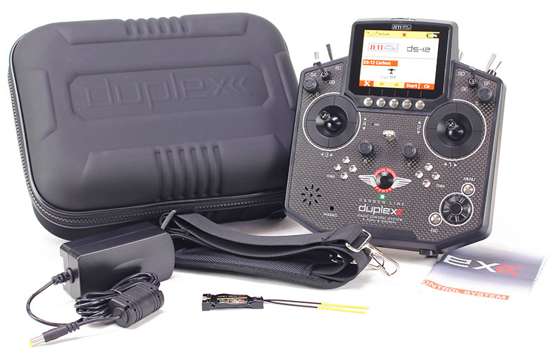 Jeti Duplex DS-12 Carbon Black Special Edition 2.4GHz/900MHz w/Rx R5L, Soft Shell Tx Case Radio System (Limited)