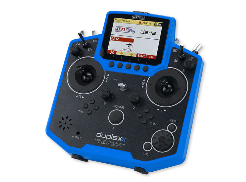 Jeti Duplex DS-12 Blue 2.4GHz/900MHz w/Telemetry Transmitter Only Radio 