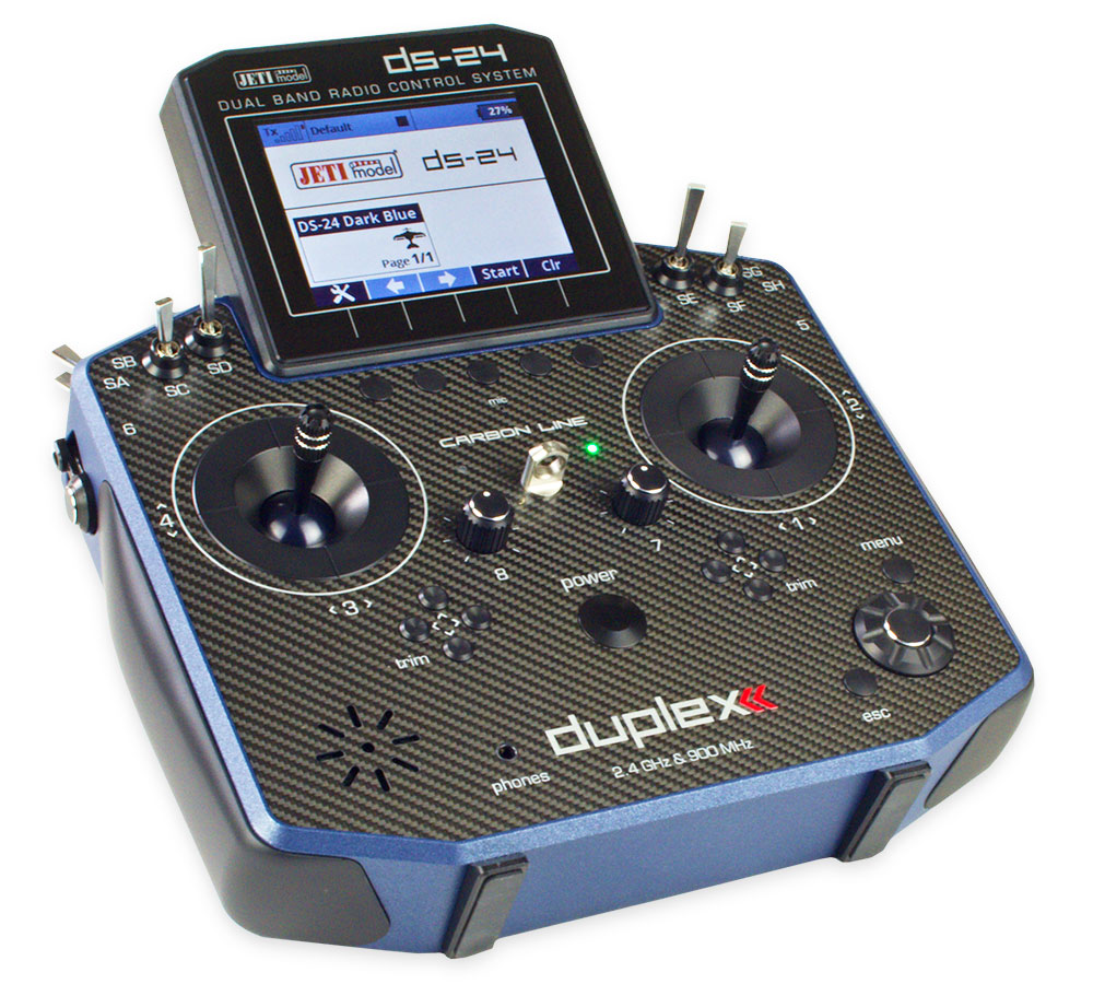 Jeti Duplex DS-24 Carbon Red 2.4GHz/900MHz w/Telemetry Transmitter Only Radio