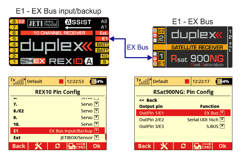 Jeti Duplex EX R10 REX Assist EPC 2.4GHz Receiver w/Telemetry, Stabilization