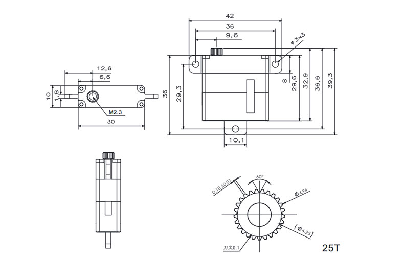 KST DS135MG-Mini Thin Wing Digital Servo (10mm)