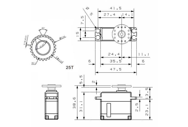 KST DS589MG Coreless High Speed Mini 8.4V Digital Servo (15mm)