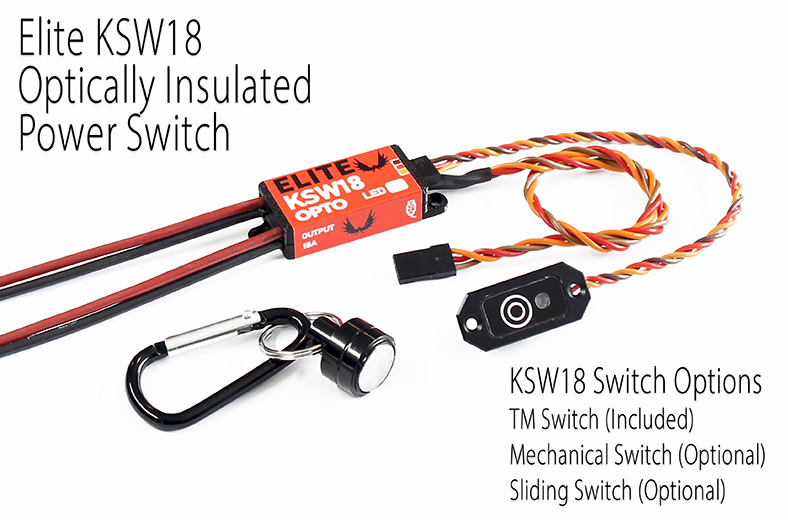 Elite Electronic Dual Power Redundant Switch w/Backup Battery Management & Telemetry Voltario T60 ESC (Jeti EX, Graupner HoTT, Futaba S.Bus2)