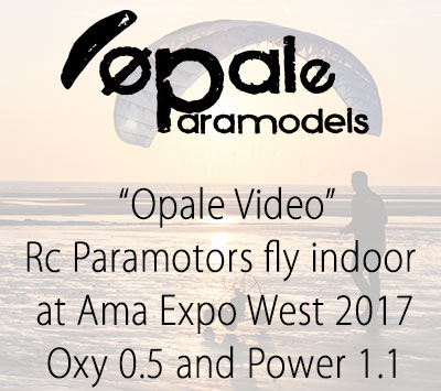 Rc Paramotors fly indoor at Ama Expo West 2017 - Oxy 0.5 and Power 1.1