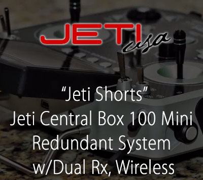 Jeti Central Box 100 Mini Redundant System w/Dual Rx, Batteries & Wireless Switch